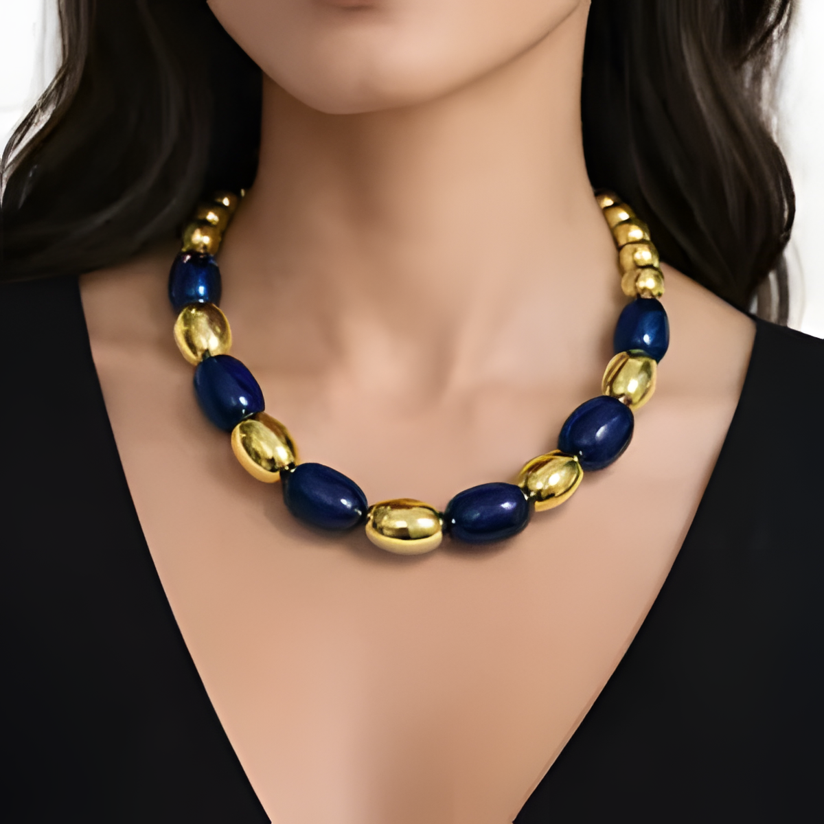 Royal Blue African Necklace