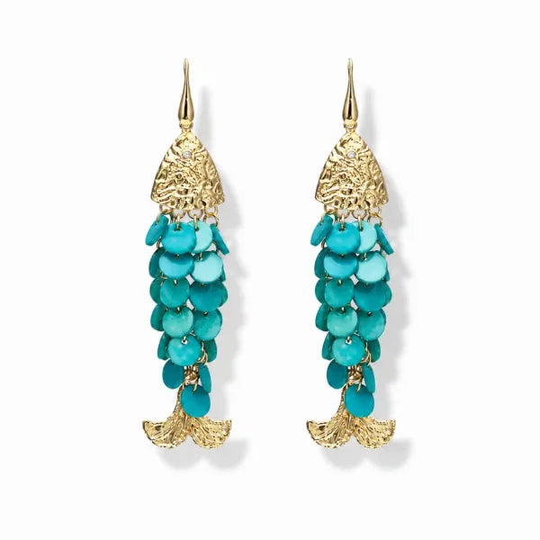 Turquoise Fish Earrings