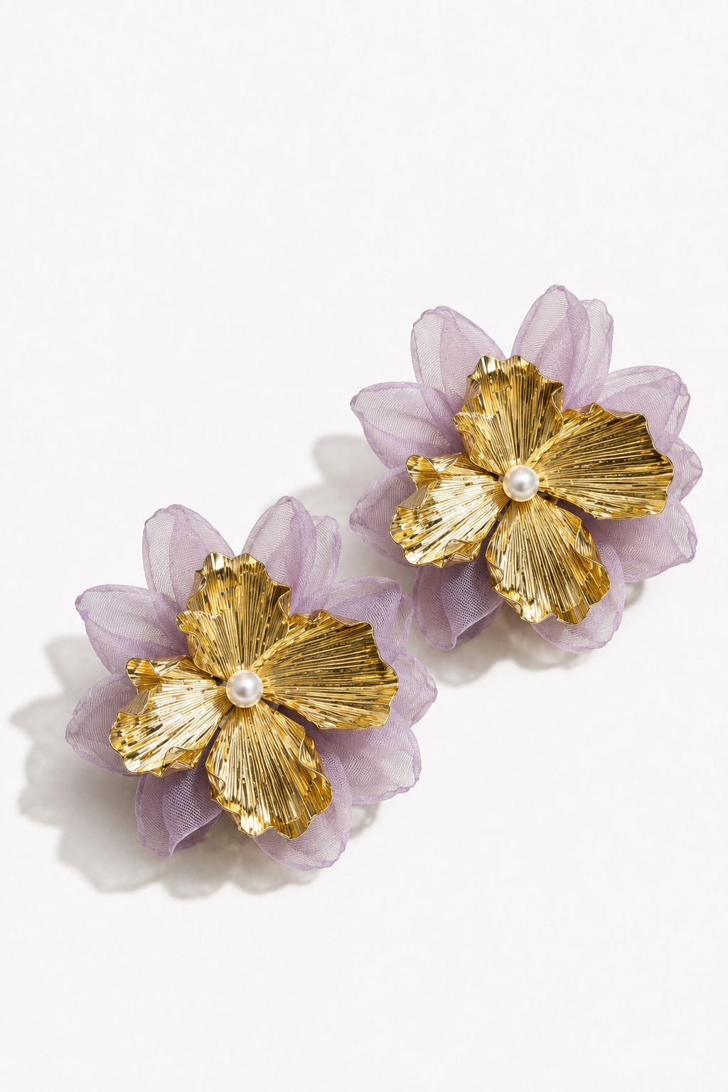 Golden Bloom Pearl Earrings