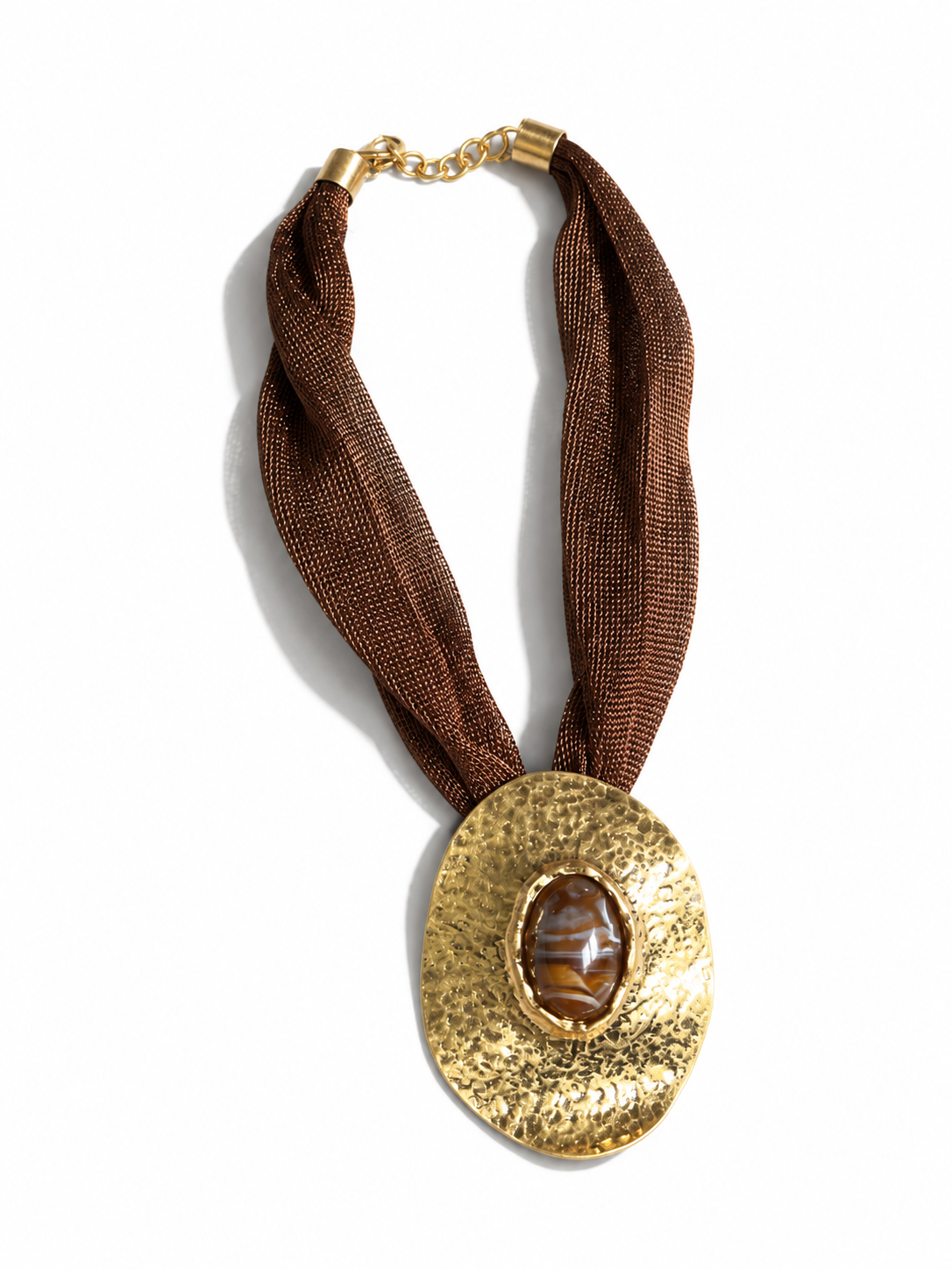 Golden Cocoa Statement Necklace
