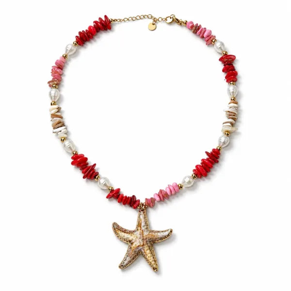 Coral Star Necklace