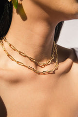 Golden Paperclip Chain Necklace
