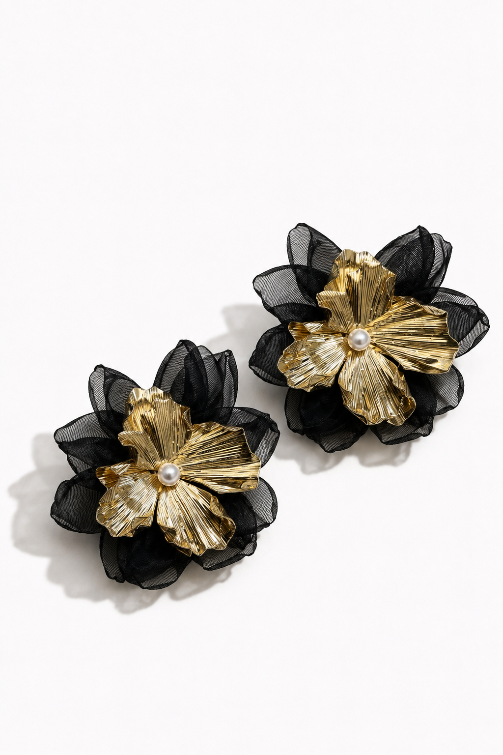 Black Flower Earrings