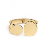 Round Disc Gold Bangle