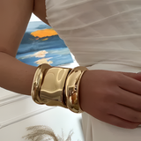 Sculpted Gold Bangle