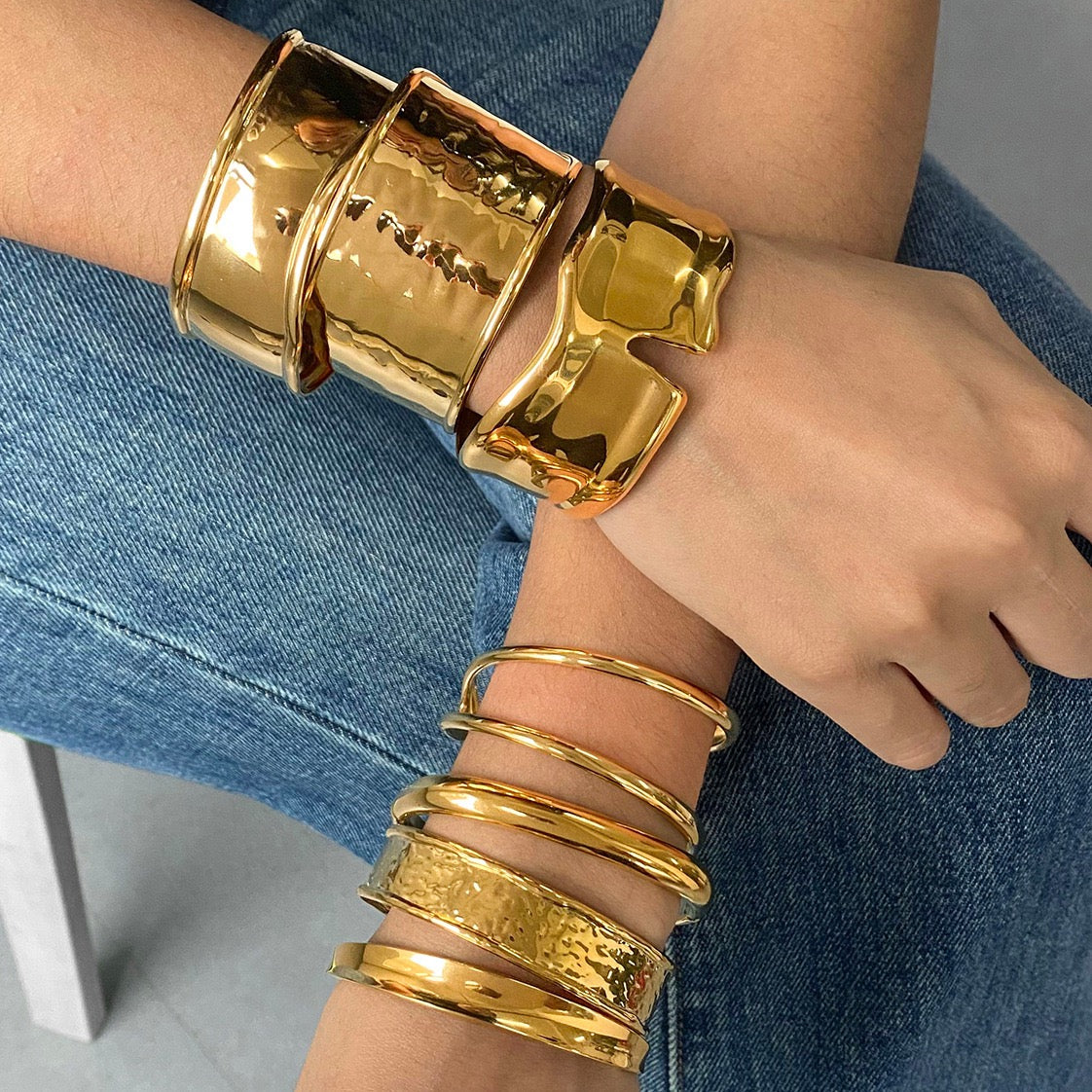 Golden Wave Cuff Bracelet