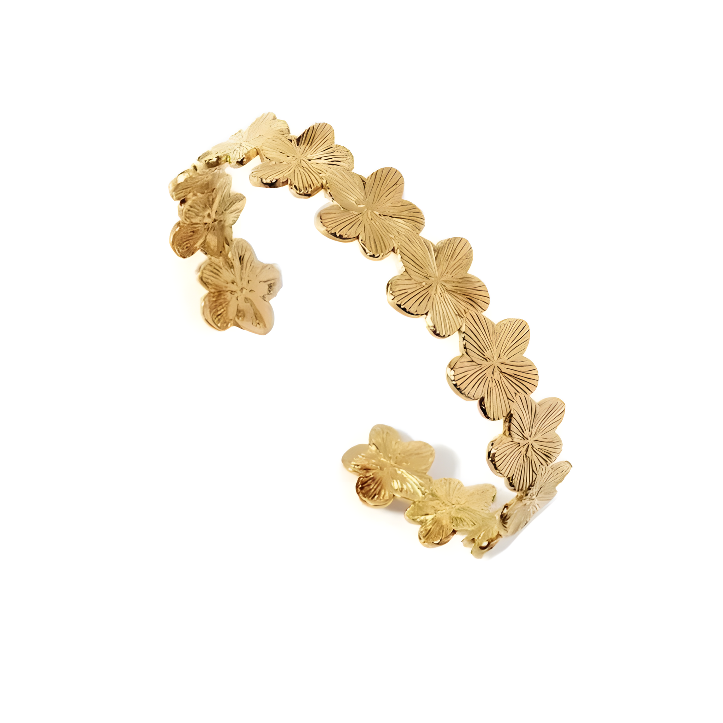 Golden Flower Cuff Bracelet