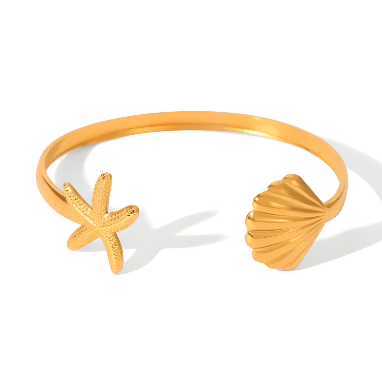 Starfish & Shell Gold Bangle