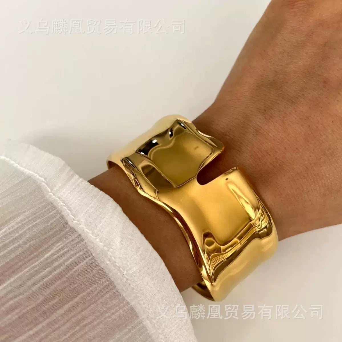 Golden Wave Cuff Bracelet