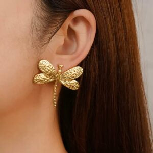 Earring Golden Dragonfly