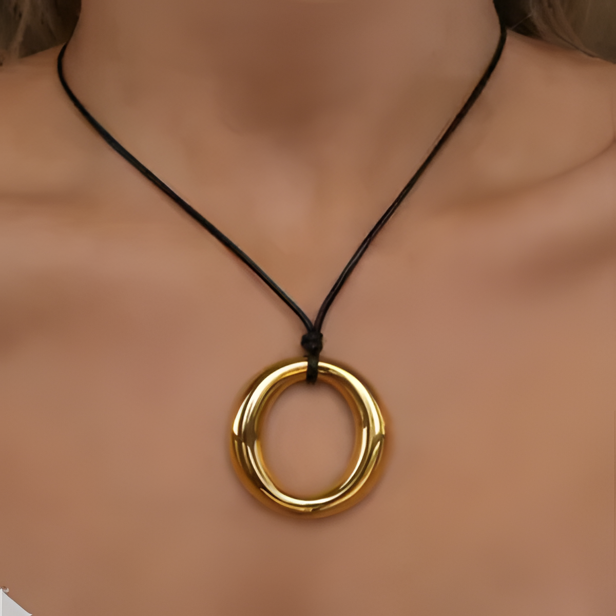 Golden Infinity Ring Necklace