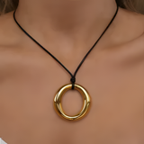 Golden Infinity Ring Necklace