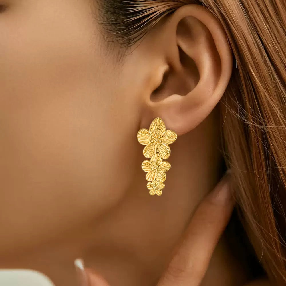 3 flower earring
