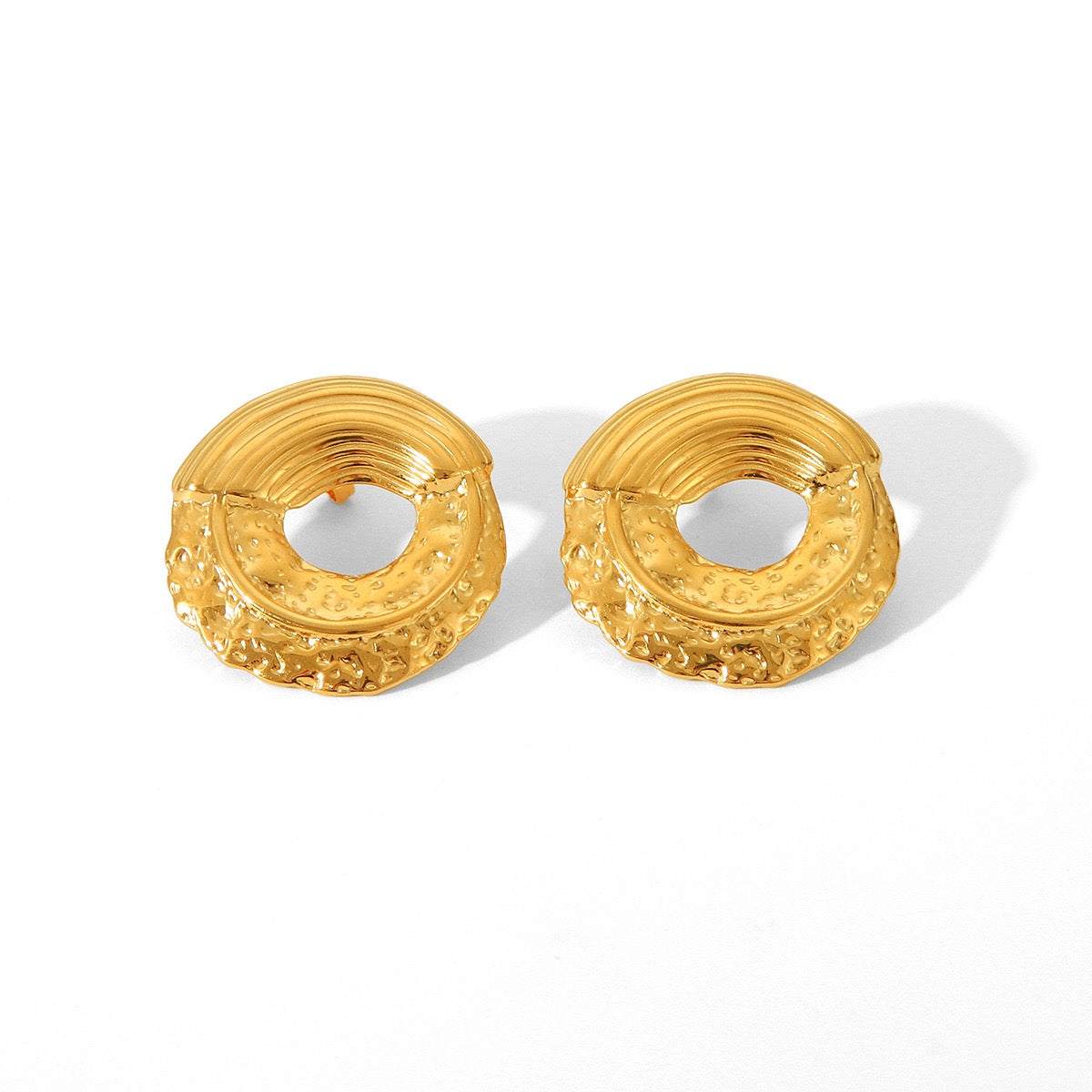 Textured Gold Hoop Earrings