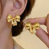 Earring Golden Bow