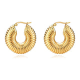Golden Ripple Hoops