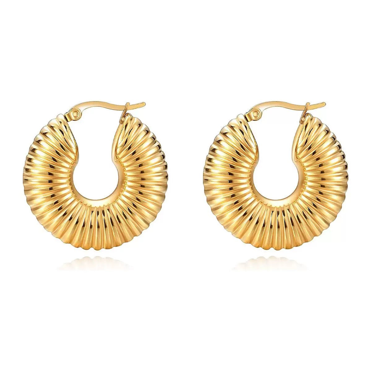 Golden Ripple Hoops