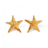 Golden Star Stud Earrings