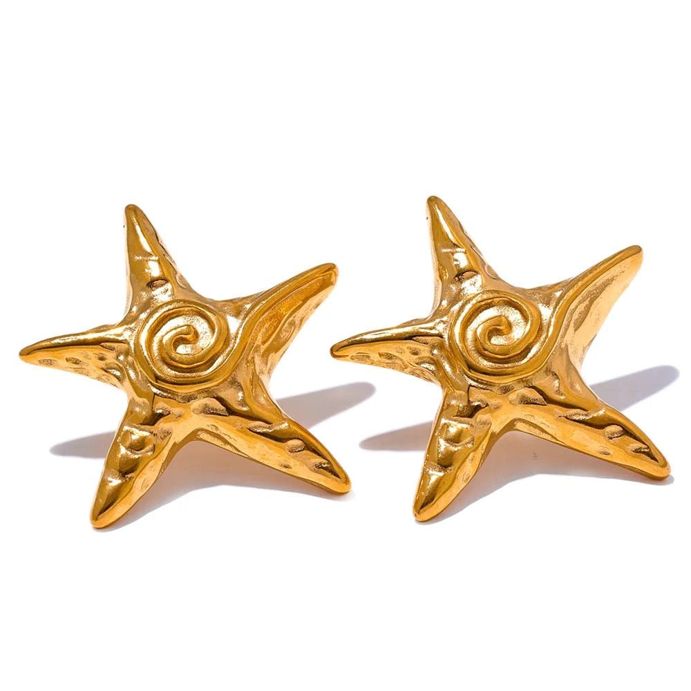 Golden Star Stud Earrings