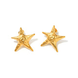 Golden Star Stud Earrings