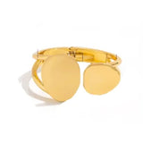 Round Disc Gold Bangle