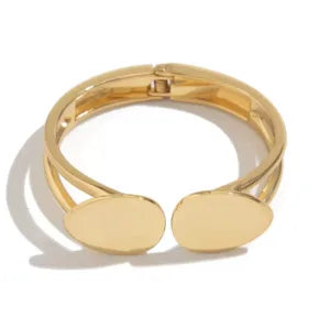 Round Disc Gold Bangle