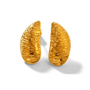 Earring Golden Oval