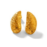 Earring Golden Oval