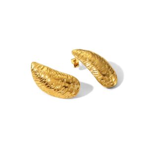 Earring Golden Oval