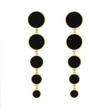 Layered Black Disc Earrings