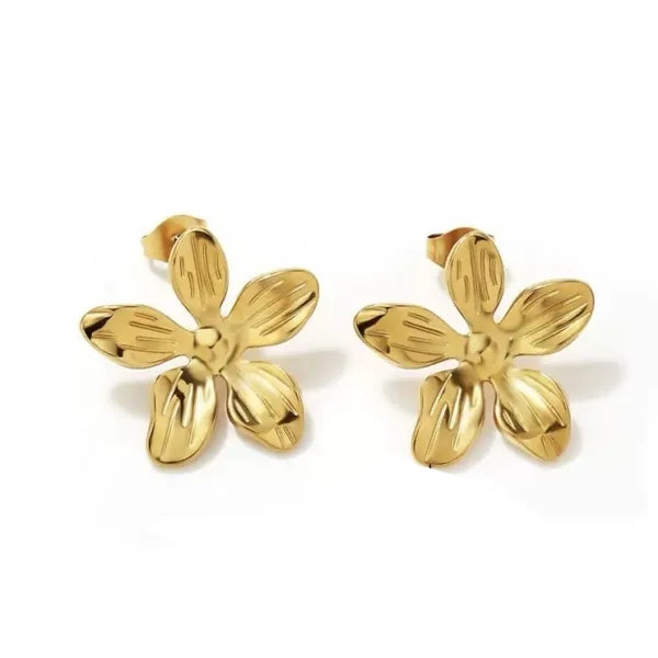 Golden Flower Stud  Earring