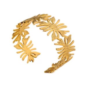 Golden Leaf Cuff Bracelet