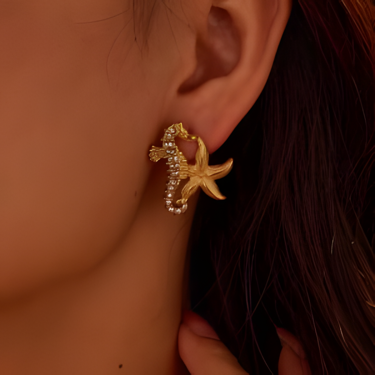 Seahorse Starfish Earrings