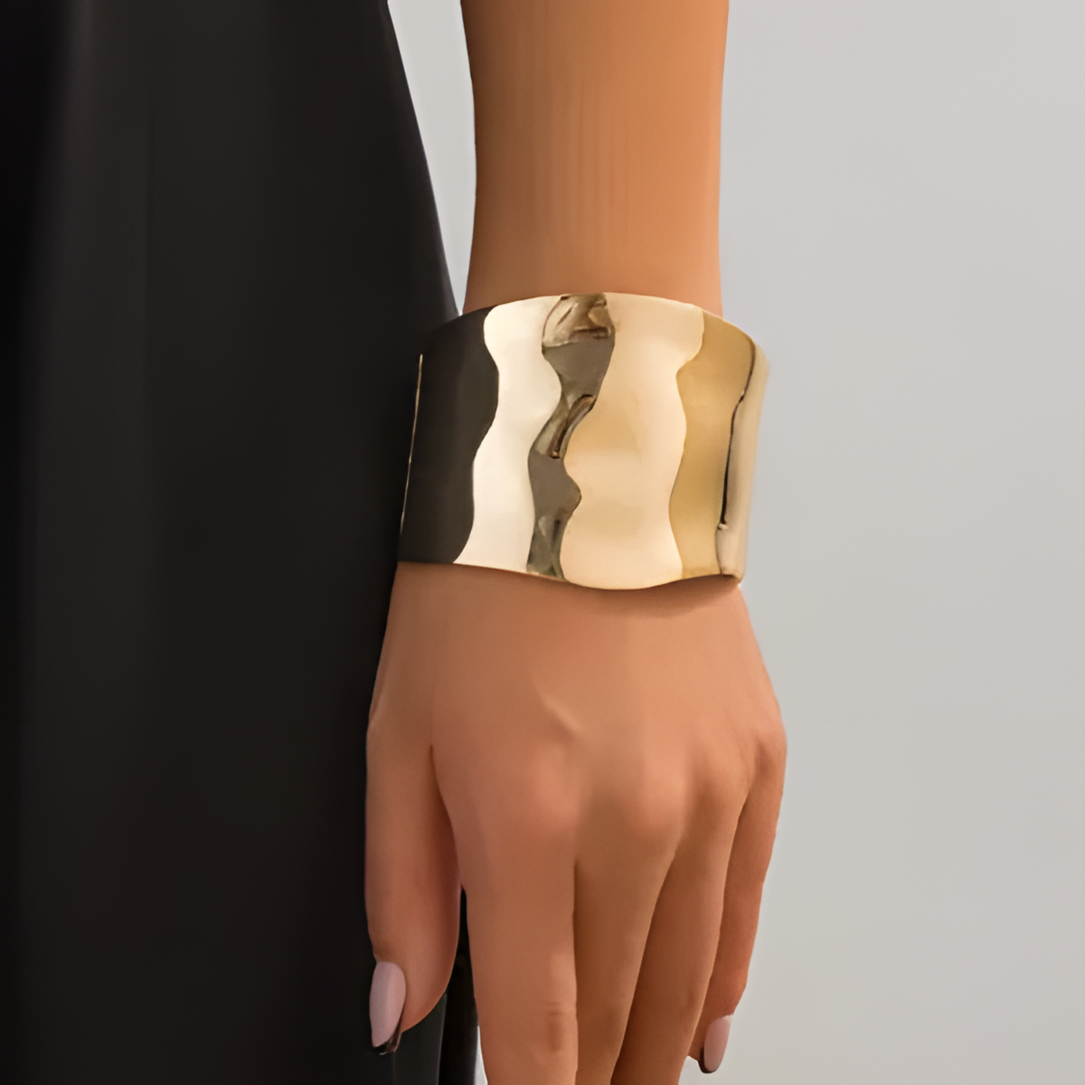 Wide Gold Cuff Bangle
