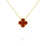 Burgundy Clover Necklace