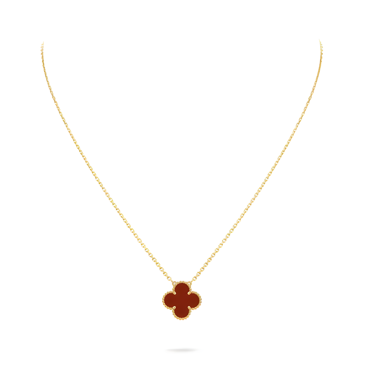 Burgundy Clover Necklace